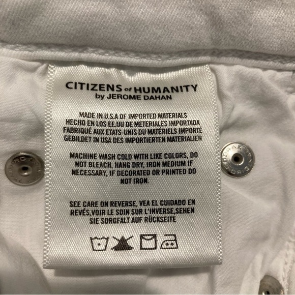 CITIZENS OF HUMANITY Sz 32 Rocket Crop High Rise Skinny White Jeans - Picture 9 of 11